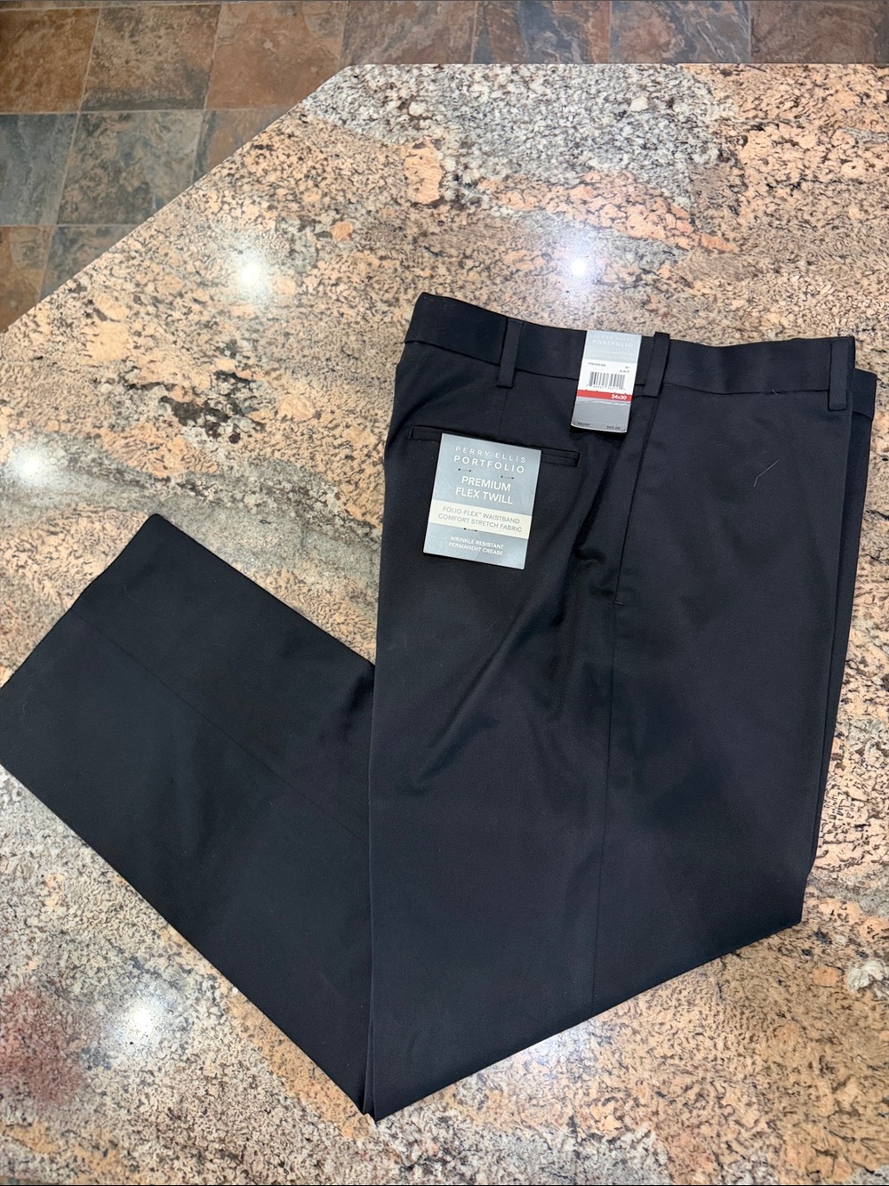 Perry Ellis Black Dress Pants - Premium Flex Twill